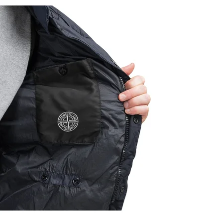 Stone Island Garment Dyed Nylon Down Jacket (Navy)