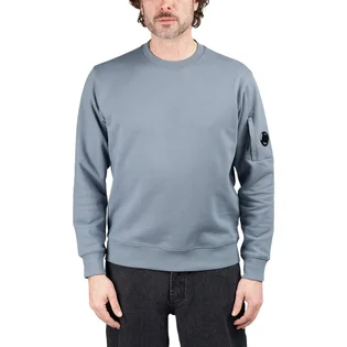 C.P. Company Diagonal Raised Fleece Crewneck Lens Sweatshirt (Blau)