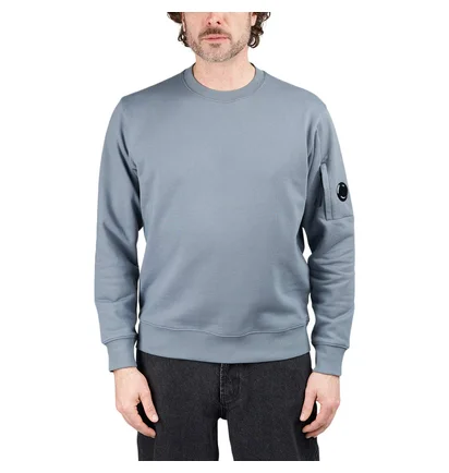 C.P. Company Diagonal Raised Fleece Crewneck Lens Sweatshirt (Blau)