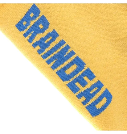 Brain Dead Striped Logo Head socks (Gelb / Blau / Schwarz)