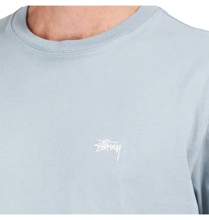 Stüssy Stock Logo Crew T-Shirt (Grau)