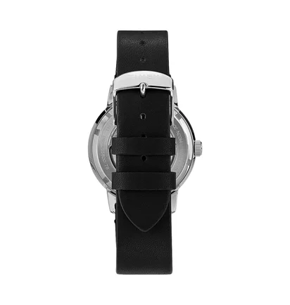 Timex Archive Marlin Automatic x Peanuts Snoopy and Woodstock 40mm Leather Strap (Silber / Schwarz)