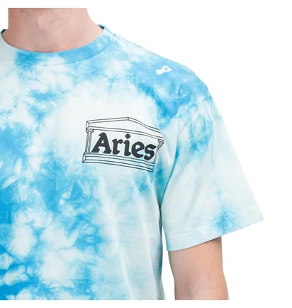 Aries Temple Tie Dye T-Shirt (Blau / Weiß)