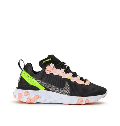 Nike WMNS React Element 55 Premium (Schwarz / Coral / Gelb)