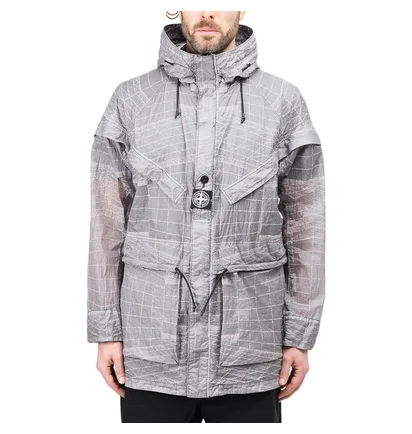 Stone Island Reflective Grid On Lamy-TC Jacket (Grau)
