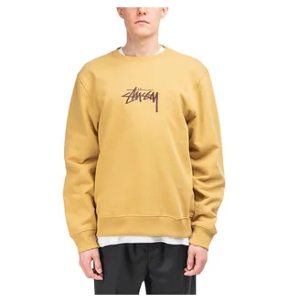 Stüssy Stock Embroidered Crewneck (Khaki)