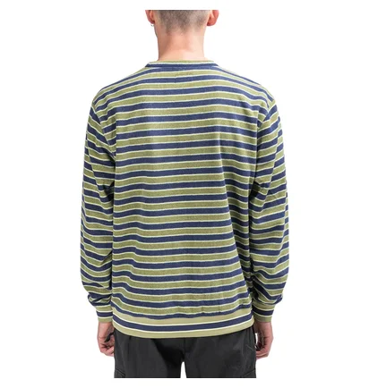Stüssy Striped Polar Fleece Crewneck (Olive / Navy)