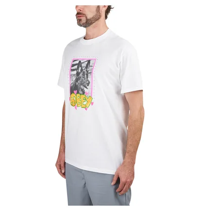 Obey Peace Dog Classic T-Shirt (Weiß)