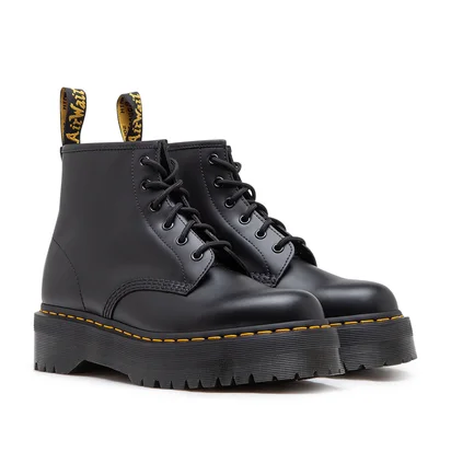 Dr. Martens 101 Smooth Leather Platform Ankle Boots (Schwarz)