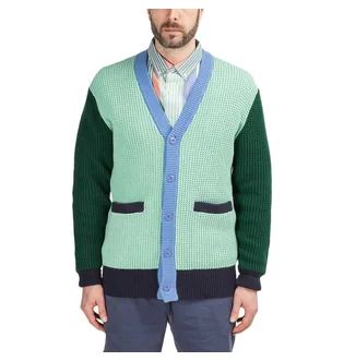 Aimé Leon Dore Pop Color Blocked Cardigan (Grün)