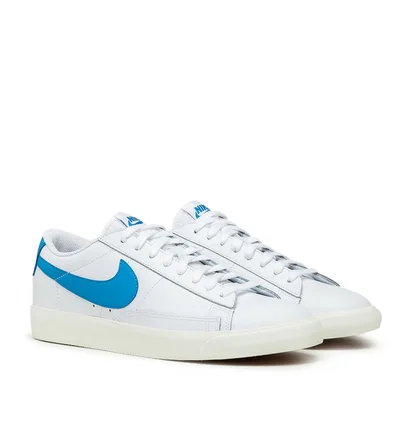 Nike Blazer Low Leather (Weiß / Hellblau)