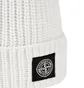 Stone Island Ribbed Beanie (Weiß)