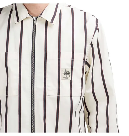 Stüssy Zip Up Work Shirt (Weiß)