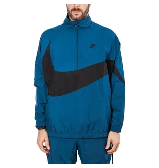 Nike NSW Swoosh Woven Halfzip Jacket (Blau / Schwarz)