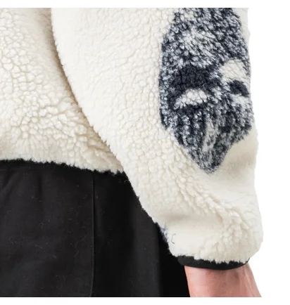 Stüssy Mask Jacquard Sherpa Jacket (Weiß / Schwarz)