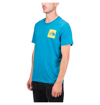 The North Face M SS Fine Tee (Blau / Gelb)