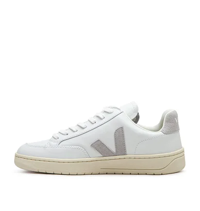 Veja V-12 Leather (Weiß / Grau)