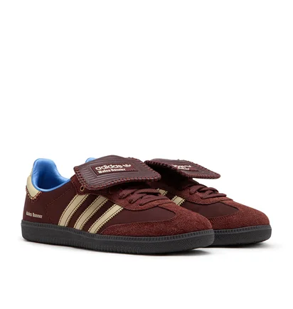adidas x Wales Bonner Nylon Samba (Weinrot / Beige / Blau)