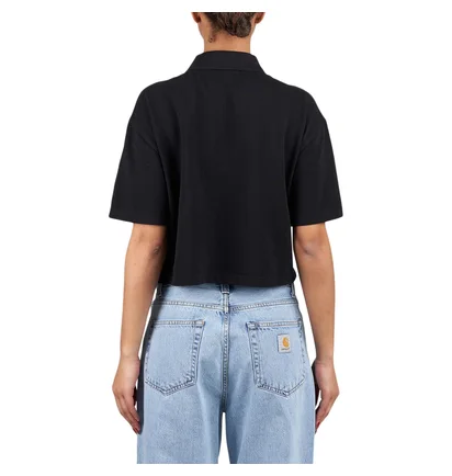 Carhartt WIP W' S/S Carhartt Script Polo (Schwarz)