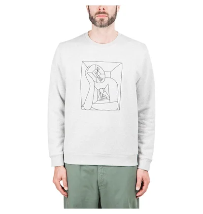 Norse Projects x Geoff McFetridge Vagn Boredom Logo Crewneck (Hellgrau)