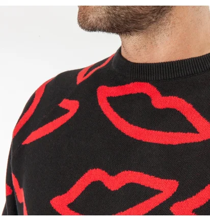 Sex Skateboards Lips Knit Jumper (Schwarz)