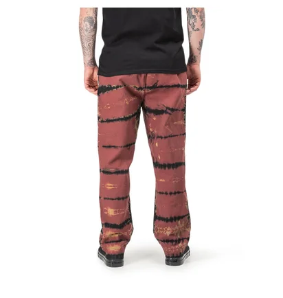 Stüssy Rip Dye Beach Pant (Rot / Schwarz)