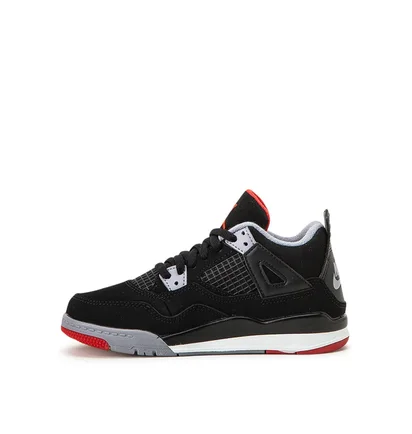 Air Jordan 4 Retro (PS) 'Black Cement' (Schwarz / Rot)