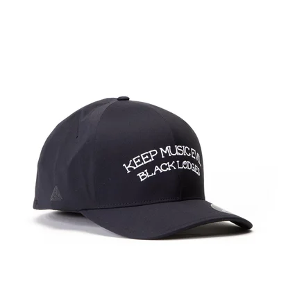 Black Lodges Keep Music Evil Flexfit BSCMP Delta Collab Cap (Schwarz)