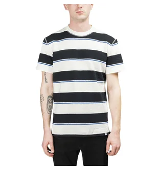 Norse Projects Johannes Textured Stripe Tee (Dunkelblau)