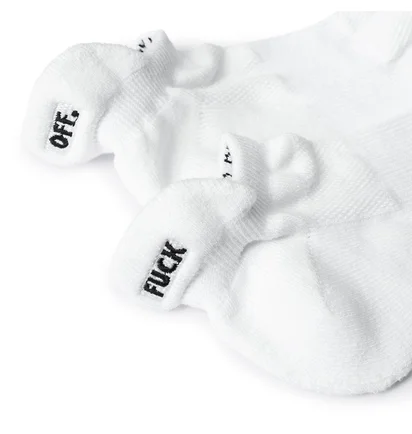 Raised by Wolves Fuck Off Running Socks (Weiß)