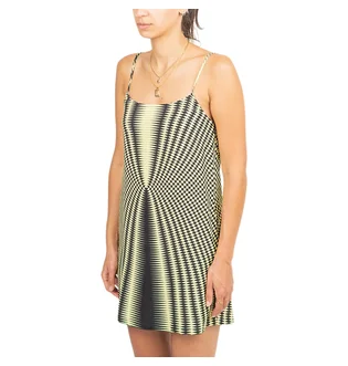 Stüssy WMNS Psychedelic Checker Mini Dress (Schwarz/Gelb)