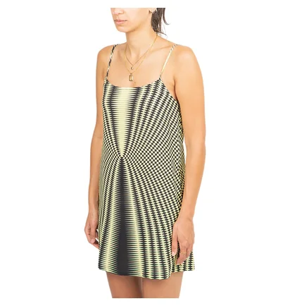 Stüssy WMNS Psychedelic Checker Mini Dress (Schwarz/Gelb)